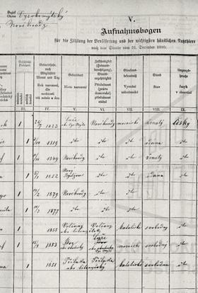 Sčítací arch (1880)